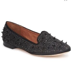 Sam Edelman Adena studded rhinestone loafers in black leather size 8